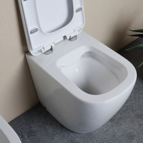 Sanitari WC a terra ALL SPACE Nero Ceramica Scarico Traslato Rimless